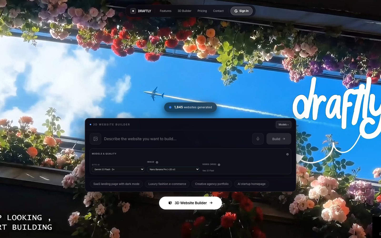 Draftly homepage preview