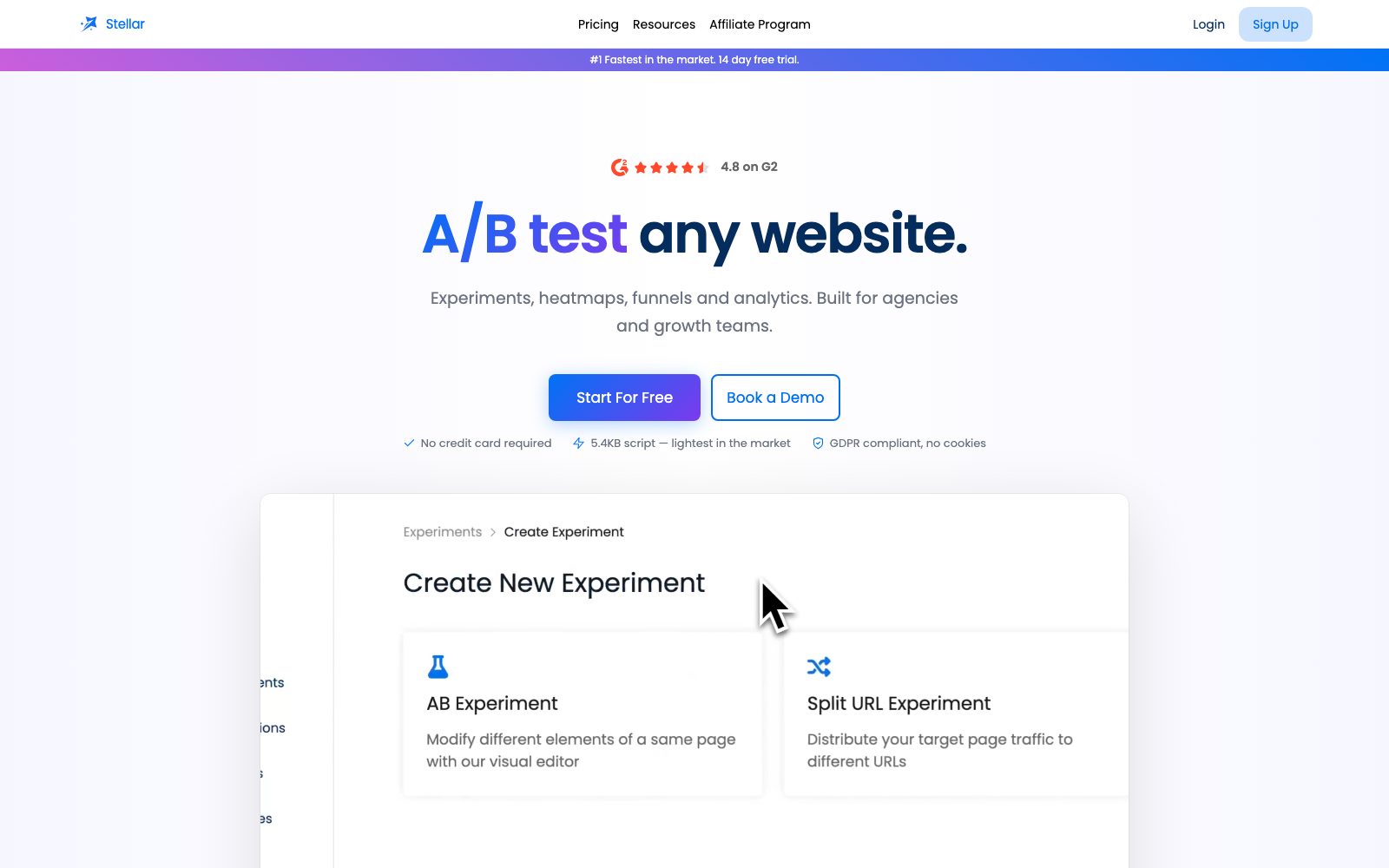 GoStellar homepage preview